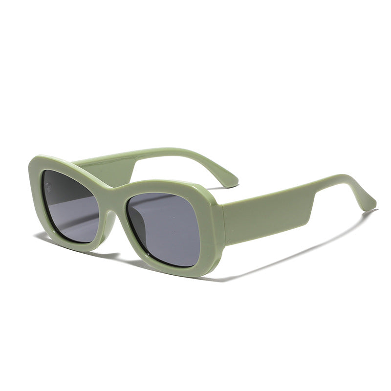 Damen moderne quadratische Sonnenbrille mit transparentem Rahmen Brehn