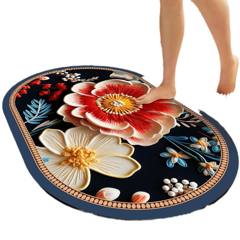 Floral gemusterte weiche Badmatte Brehn