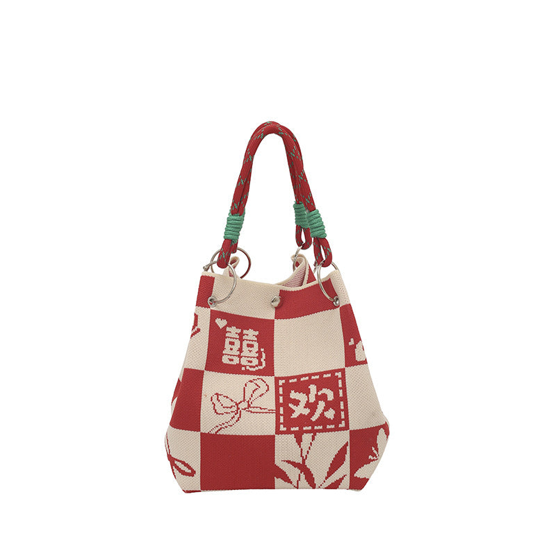 WoFloral Print Texturiertes Handtasche Brehn