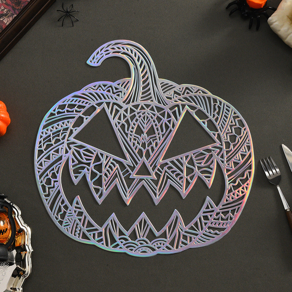 Filigranes Kürbis-Tischplätzchen aus hitzebeständigem Kunststoff für Halloween-Tischdeko