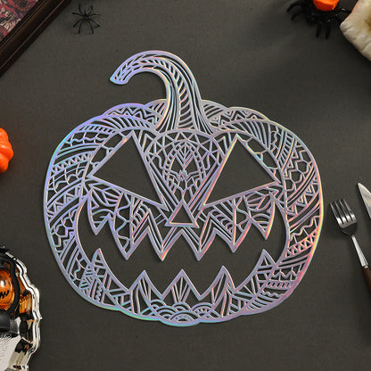 Filigranes Kürbis-Tischplätzchen aus hitzebeständigem Kunststoff für Halloween-Tischdeko