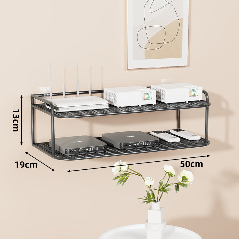 Wandmontierte belüftete Stahl-Dual-Tech-Regal für Router und Mediaplayer