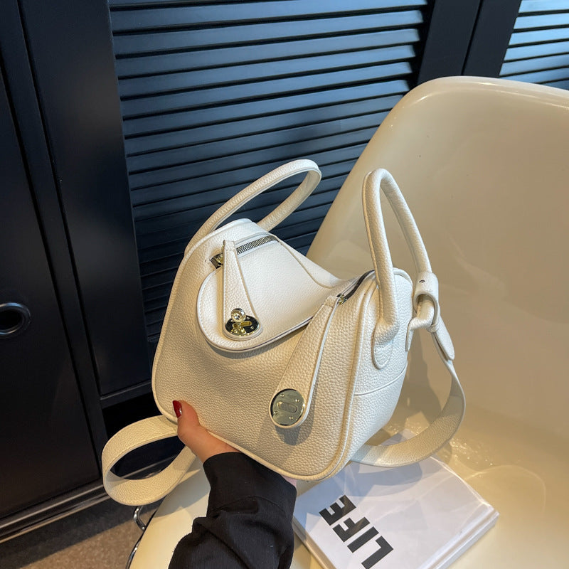 Strukturierte Lederhandtasche Brehn