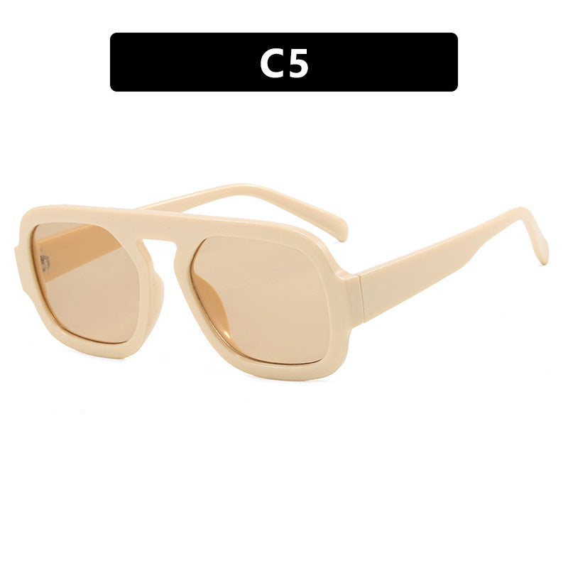 Damen trendige Sonnenbrille mit markantem eckigem Design und UV-Schutz Brehn
