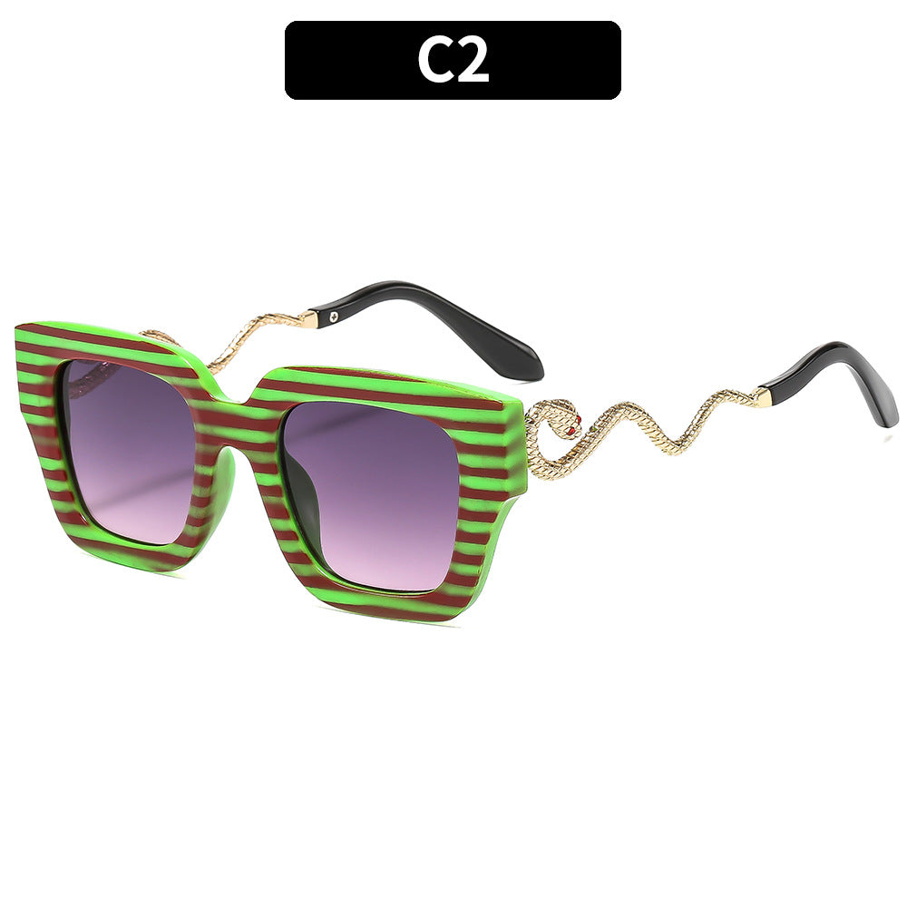 Gestreifte geometrische Mode-Sonnenbrille