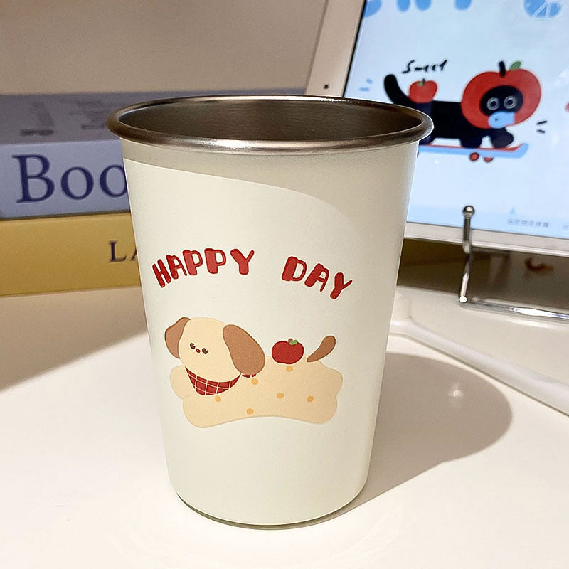 Edelstahl Trinkbecher mit Fröhlichem Hunde-Motiv Brehn