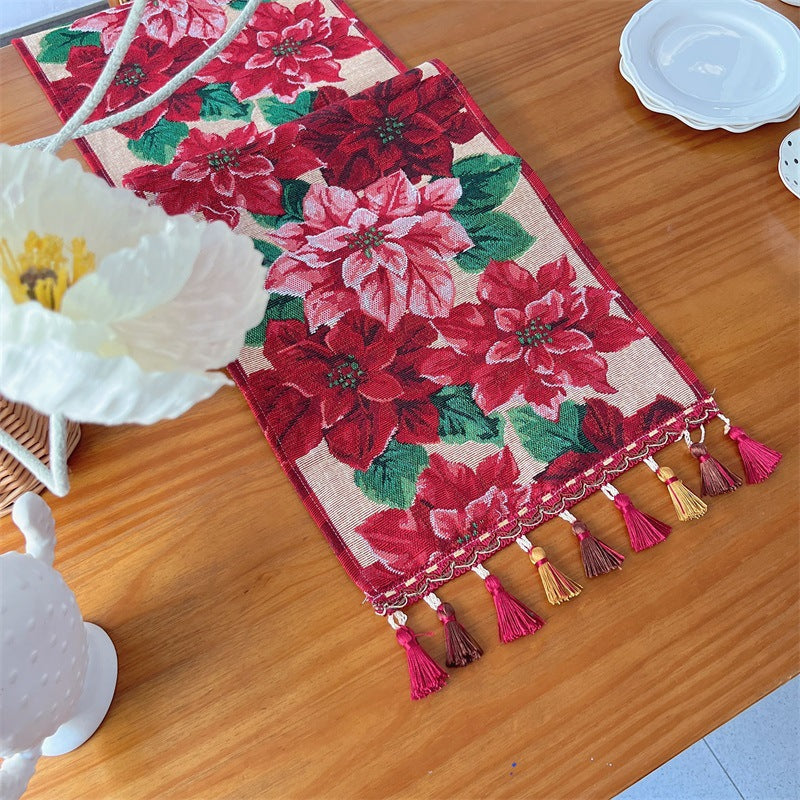 Blumengemusterter Wandteppich Tischläufer