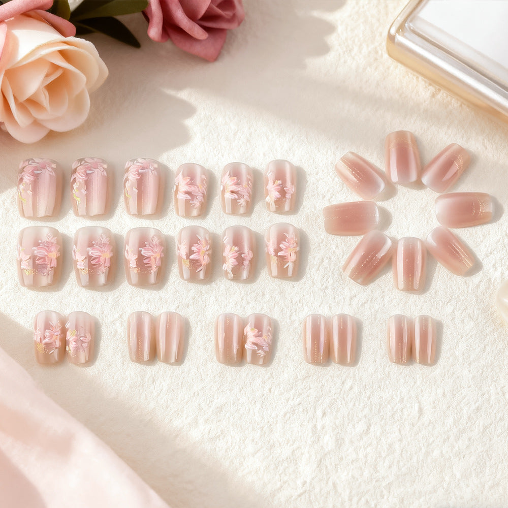 Floral Decorative Press-On Nail Set Brehn 1787543207