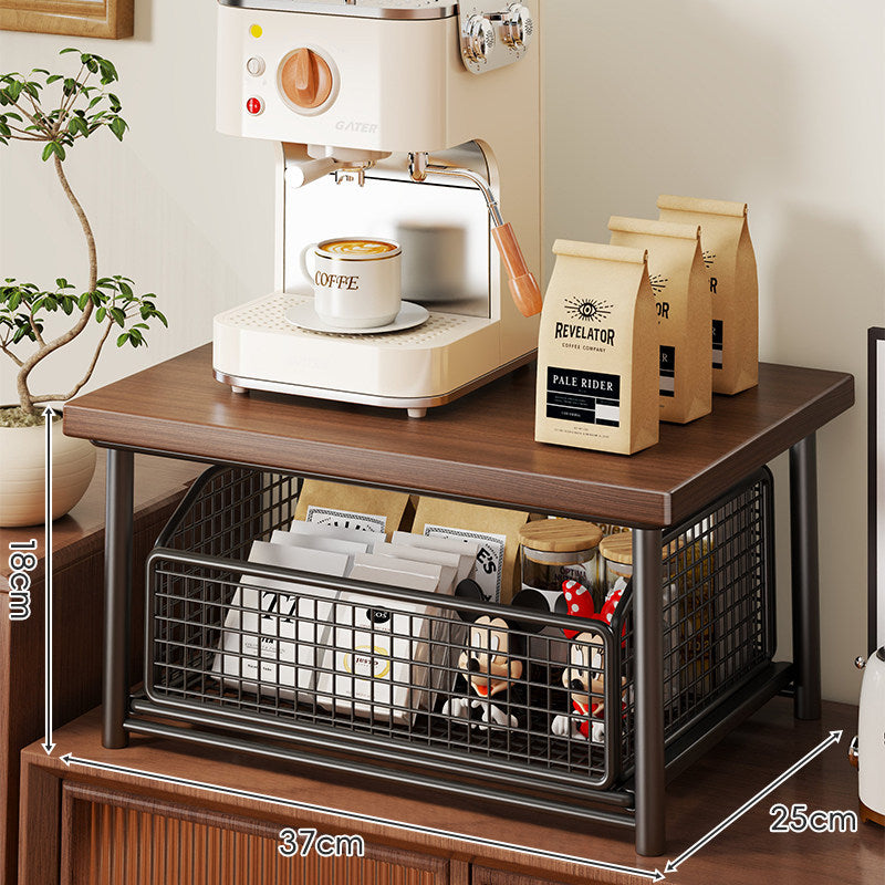 Küchenarbeitsplatte Espresso Maschine Stand mit herausziehbarem Drahtkorb Organizer