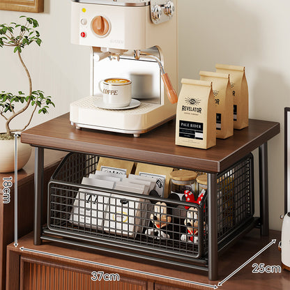 Küchenarbeitsplatte Espresso Maschine Stand mit herausziehbarem Drahtkorb Organizer