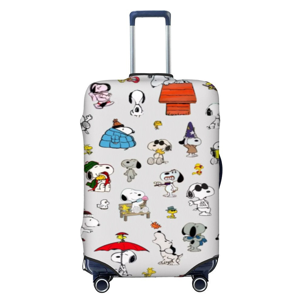 Unisex nan elastische Kofferhülle mit Snoopy Comicmotiv, dehnbarer Schutzbezug für Trolley mit vier Rollen Brehn