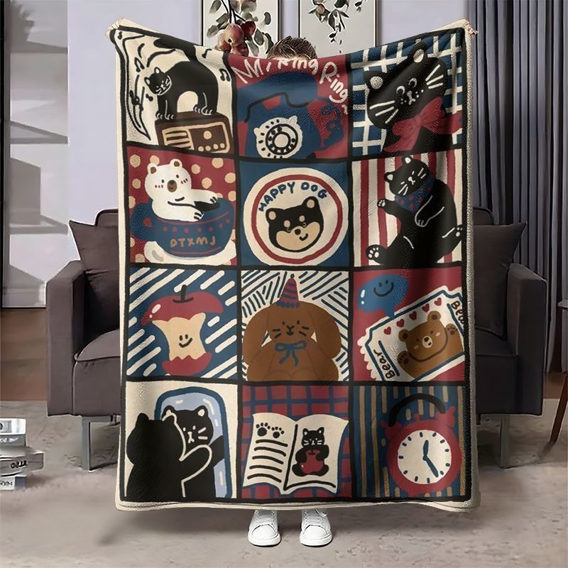 Gemütliche Cartoon-Themen-Fleece-Decke