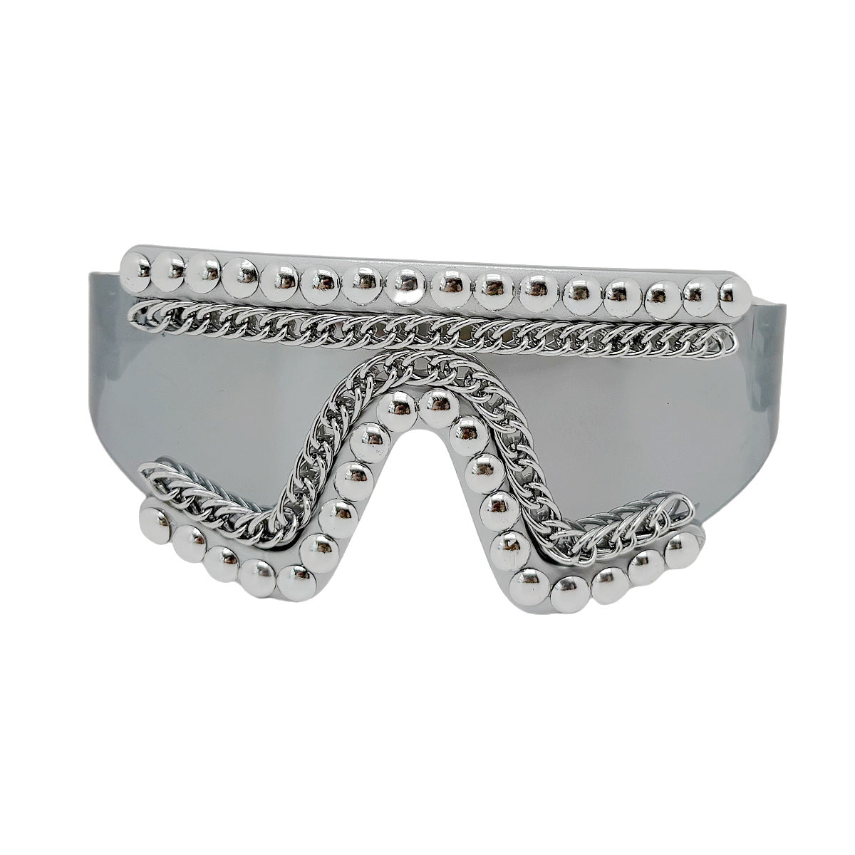 Damen Fashion-Sonnenbrille mit luxuriösem Kettenrahmen und schimmernden Akzenten Brehn