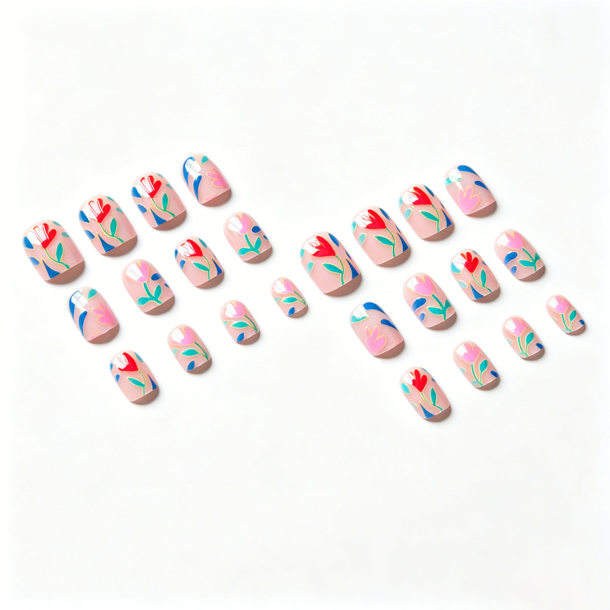 Künstlerisches Floral-Nageldesign