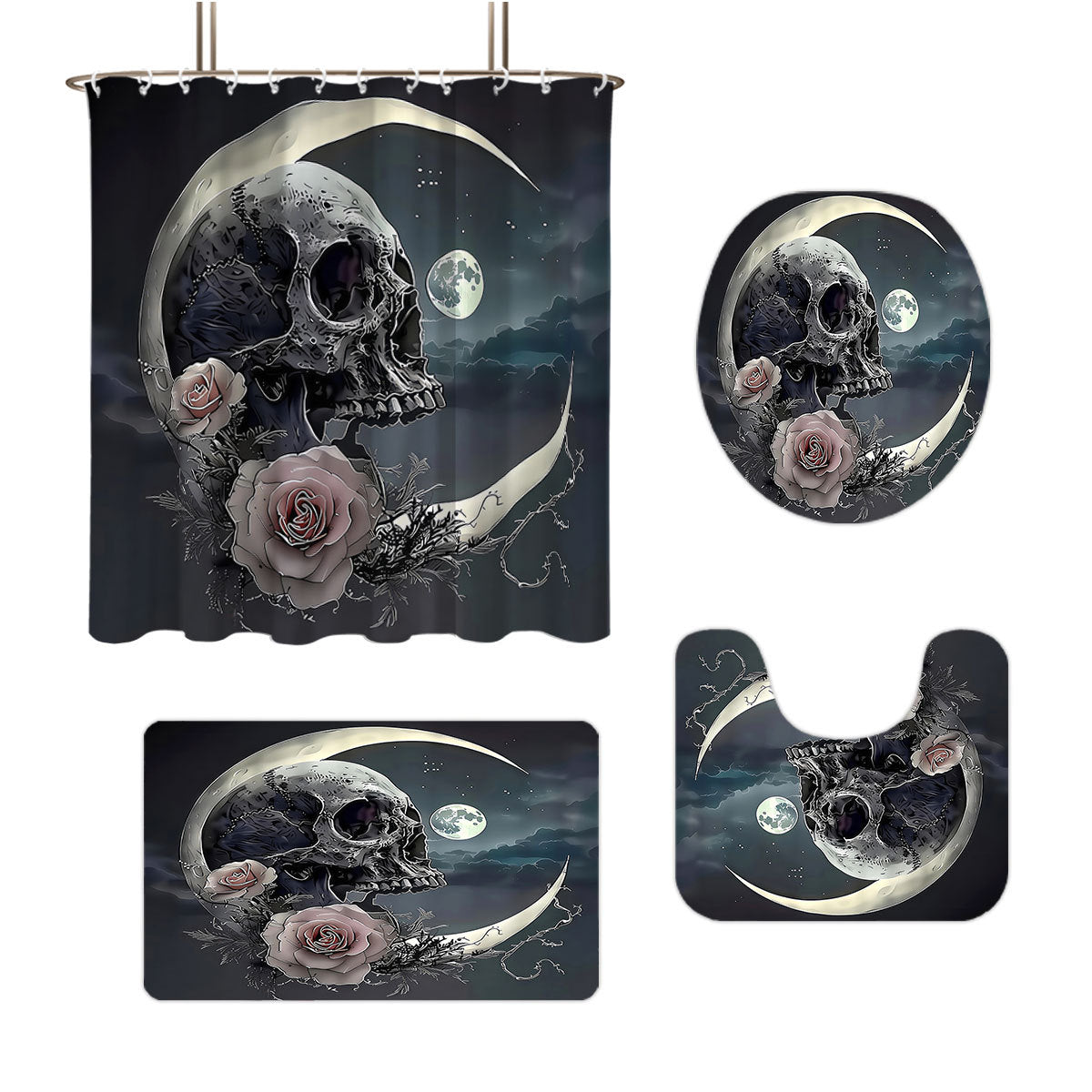 Künstlerisches Skull-Themen Badezimmer Set Brehn