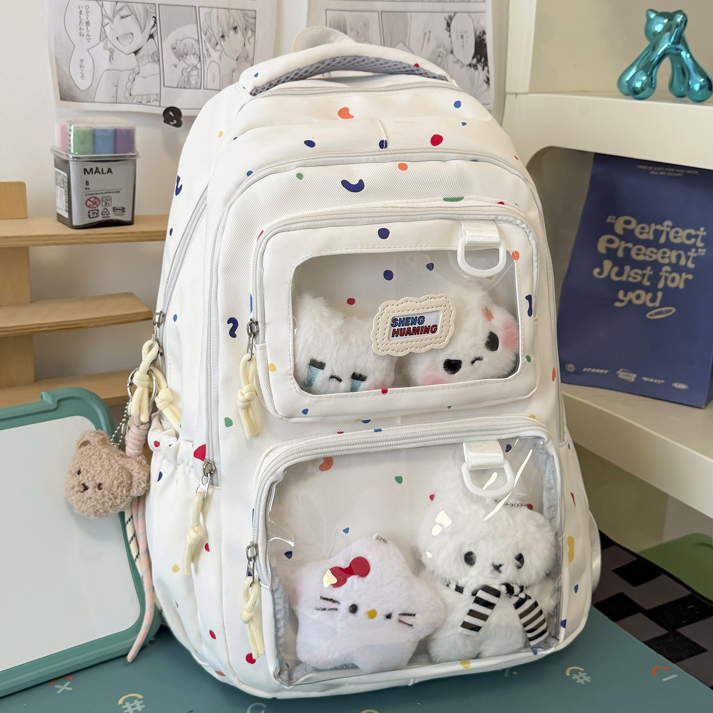 Spaß gemusterter Schulrucksack