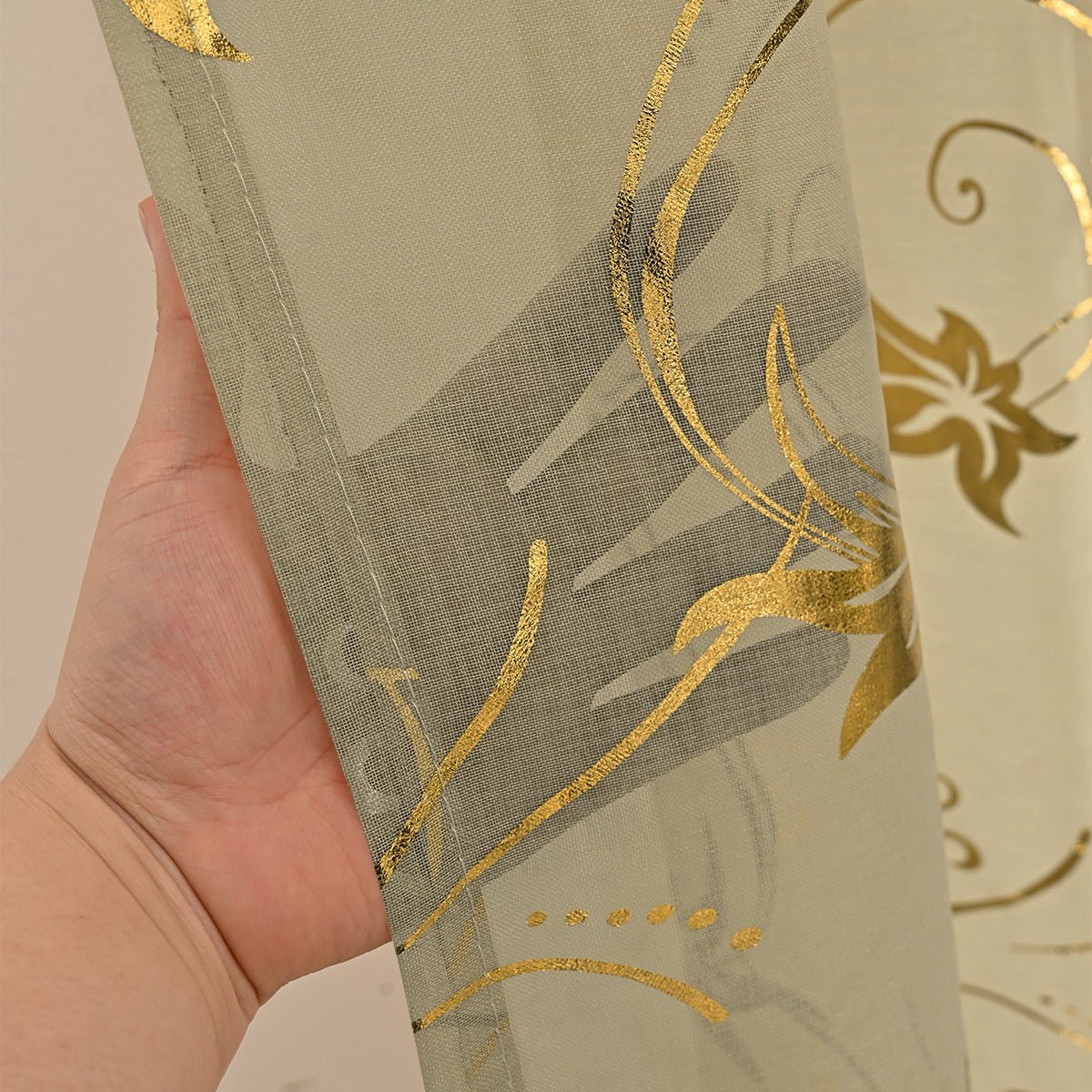 Künstlerisch Floral Gestickter Transparenter Vorhang