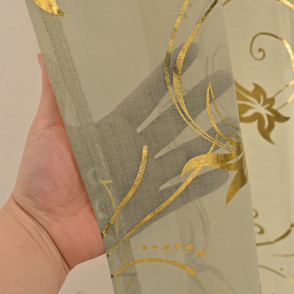 Künstlerisch Floral Gestickter Transparenter Vorhang