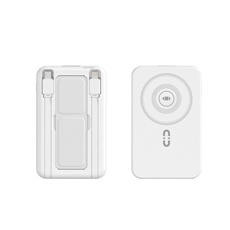 Tragbare Powerbank mit Integrierter Qi-Ladefunktion und Magnetanschluss Brehn