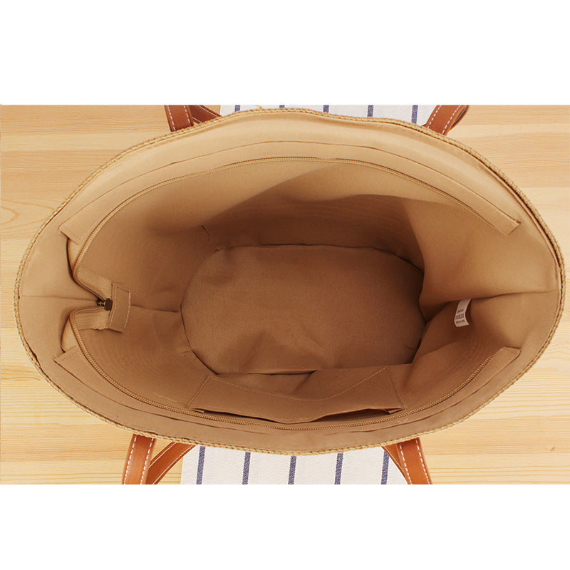 Strohtasche Im Modernen Streifen-Look Brehn