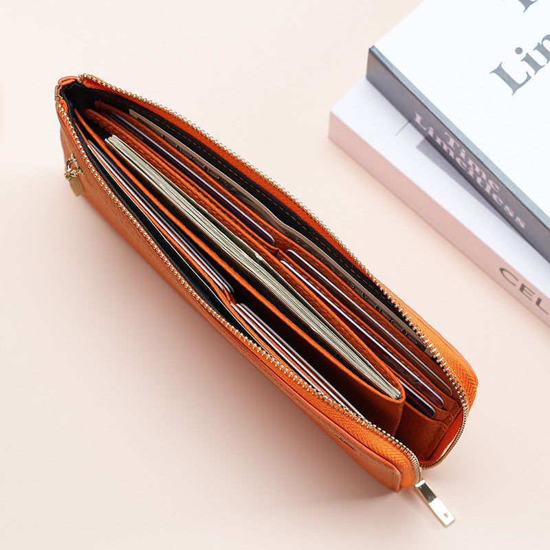 Premium Leder Reißverschluss Geldbörse