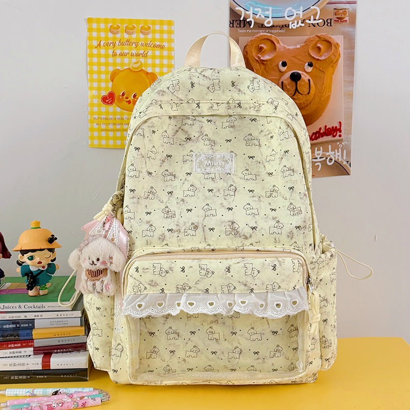 Niedlicher charakterthemen transparenter Schulrucksack