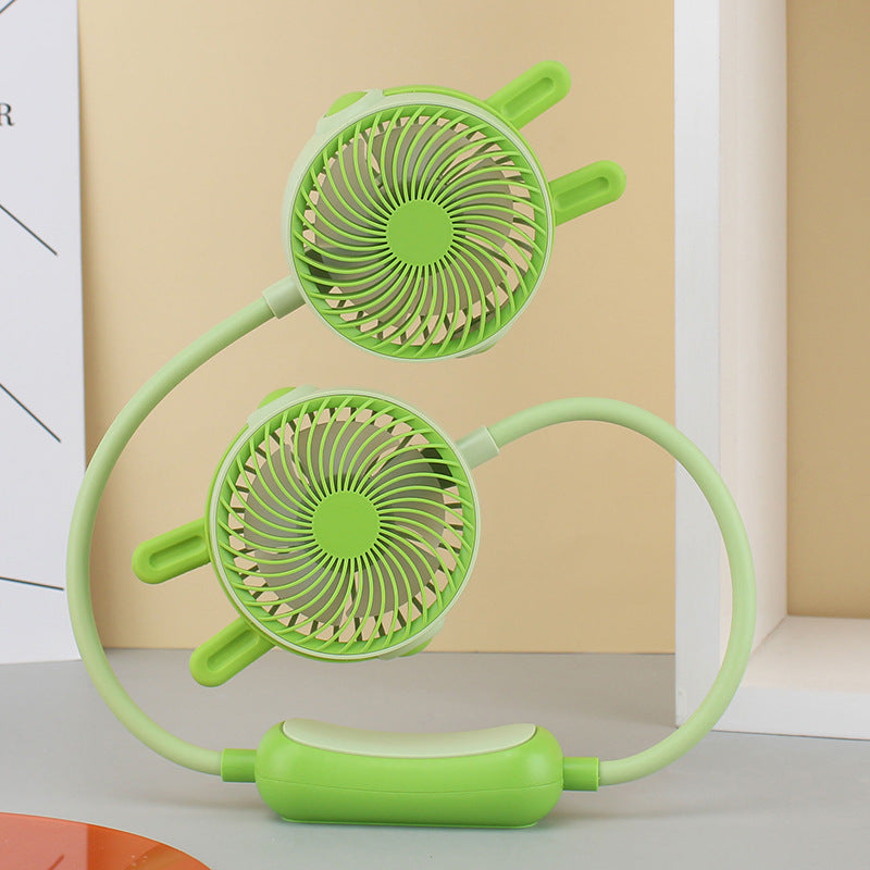 Damen Tragbarer Nack вентилятор mit Flexiblem Halter und Doppelventilator System Brehn