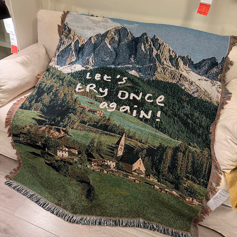 Malerei Landschaft Wurfdecke