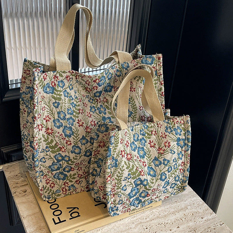 Blumen bestickte Canvas-Tasche 1790617150