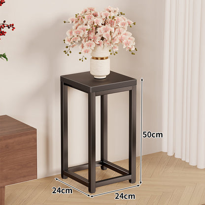Hoher Metallpflanzenständer Pedestal mit quadratischer Oberseite Minimalistischer Rahmen