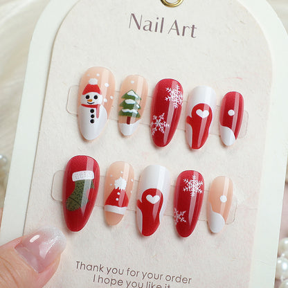 Festliches winterliches Press-On-Nagelkunst-Set Brehn