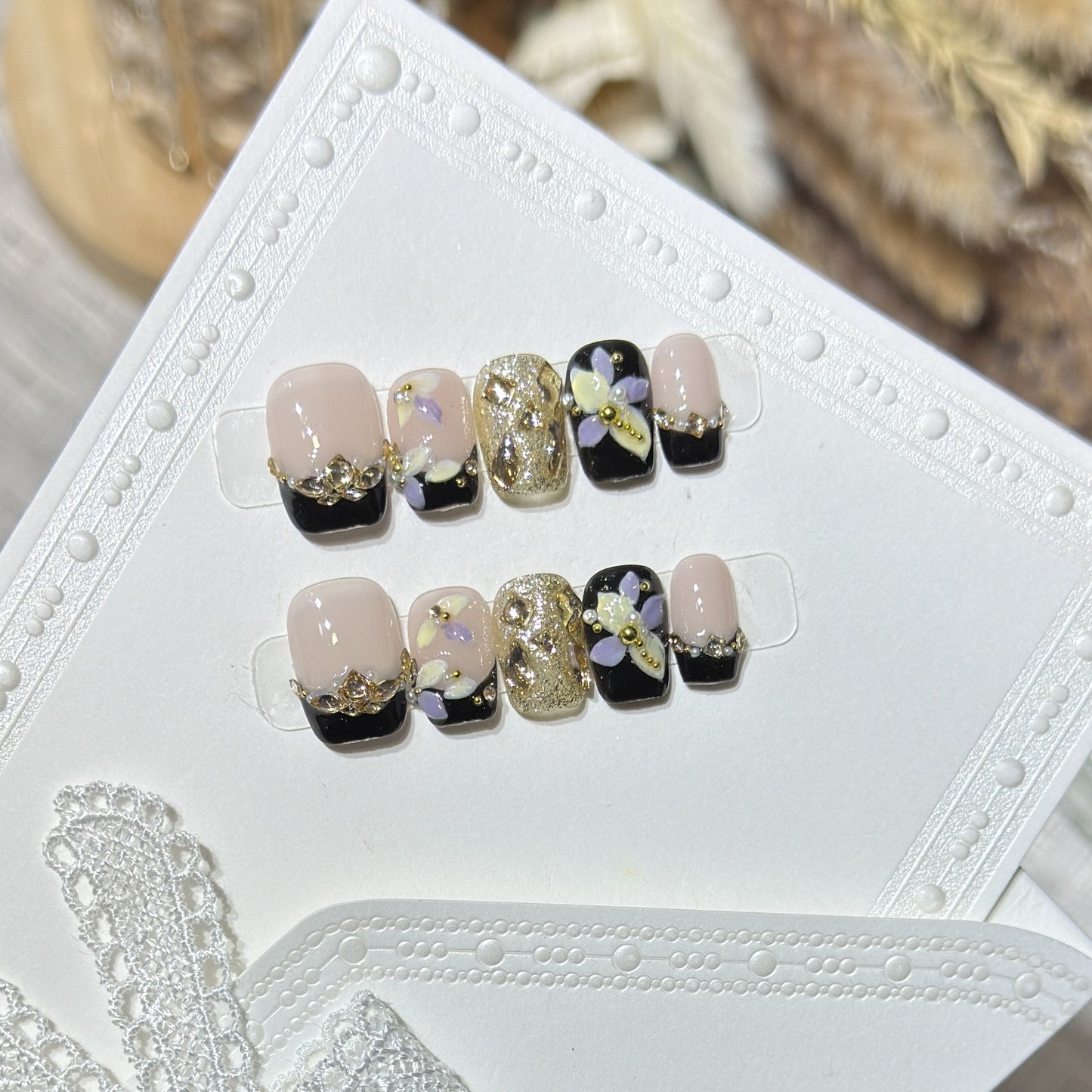 Dekorativer floral Press-On Nagelkunst Set Brehn 1788223891