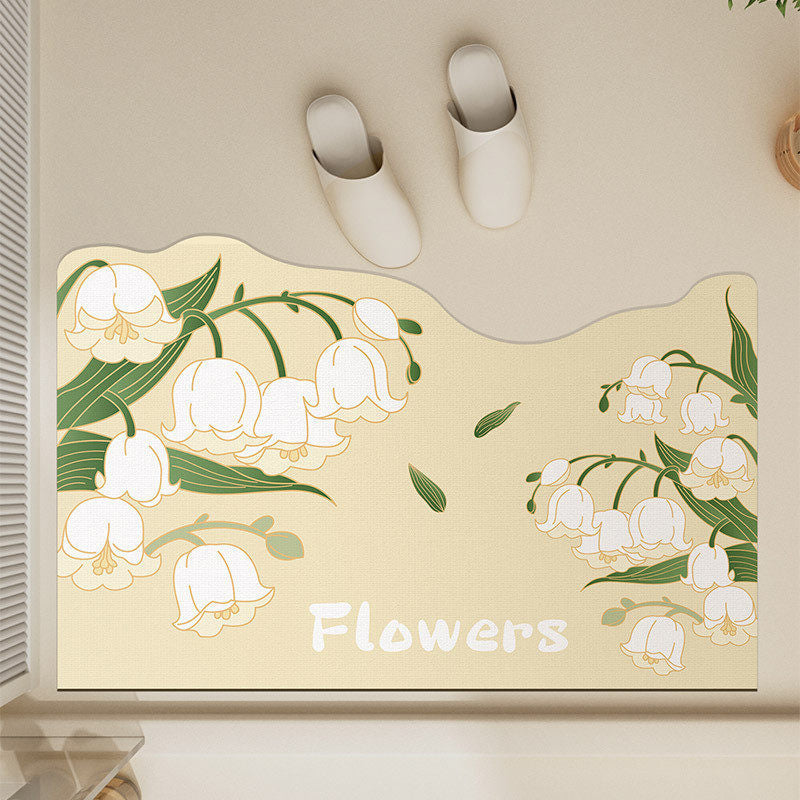 Florales Design Badezimmerteppich für Badezimmerböden