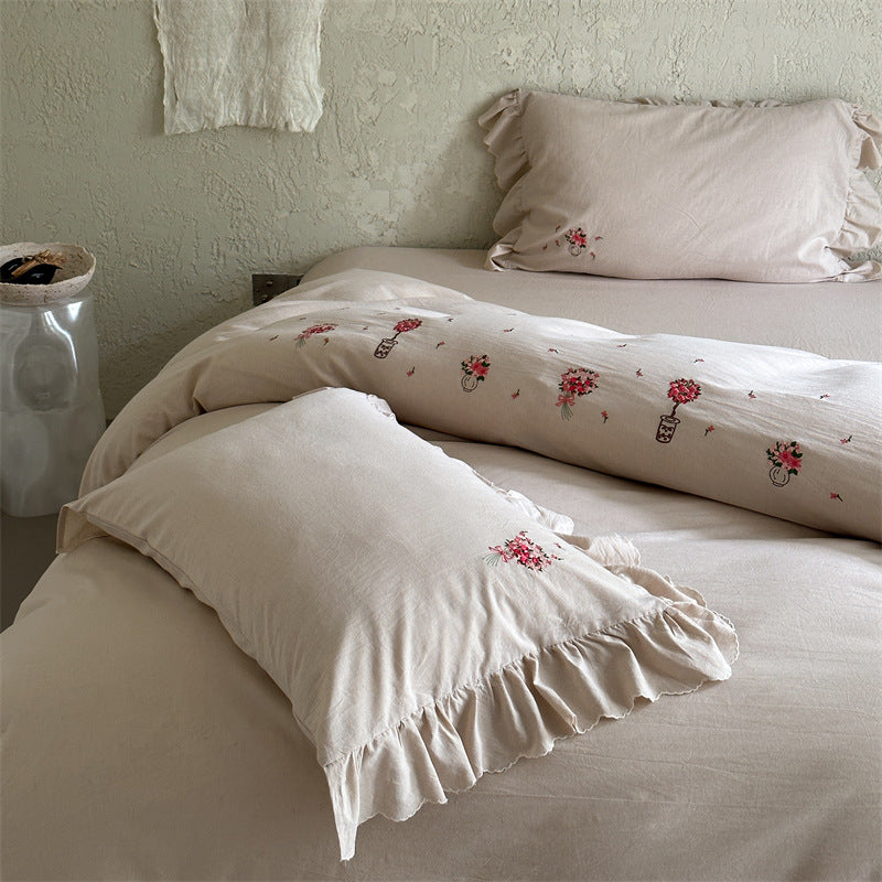 Luxuriöses Baumwollsatin-Bettwäsche-Set mit Hotelverschluss und extra-weichen Kissenbezügen