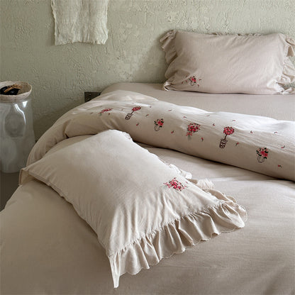 Luxuriöses Baumwollsatin-Bettwäsche-Set mit Hotelverschluss und extra-weichen Kissenbezügen