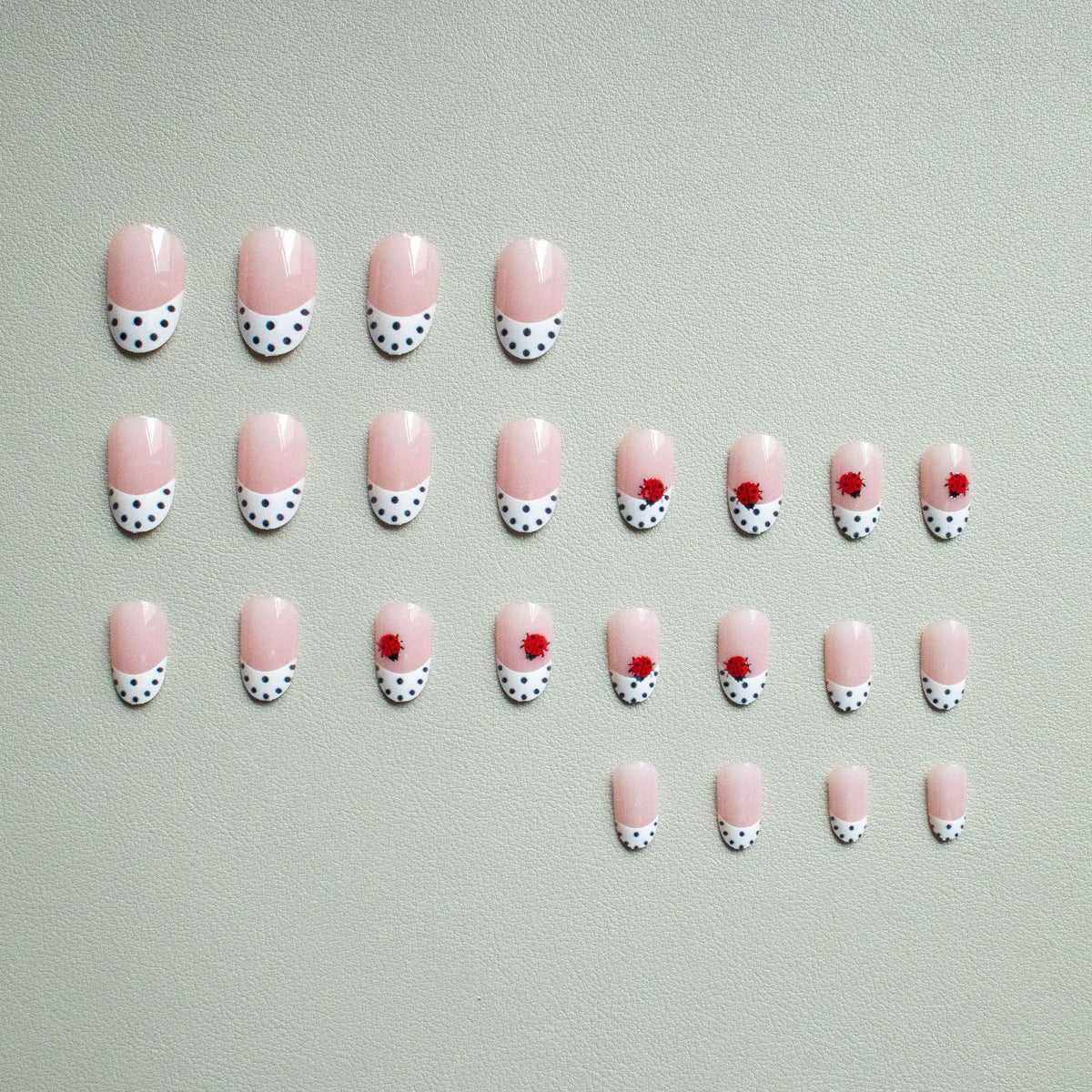 Künstlerisches Marienkäfer Nagel Kunst Set