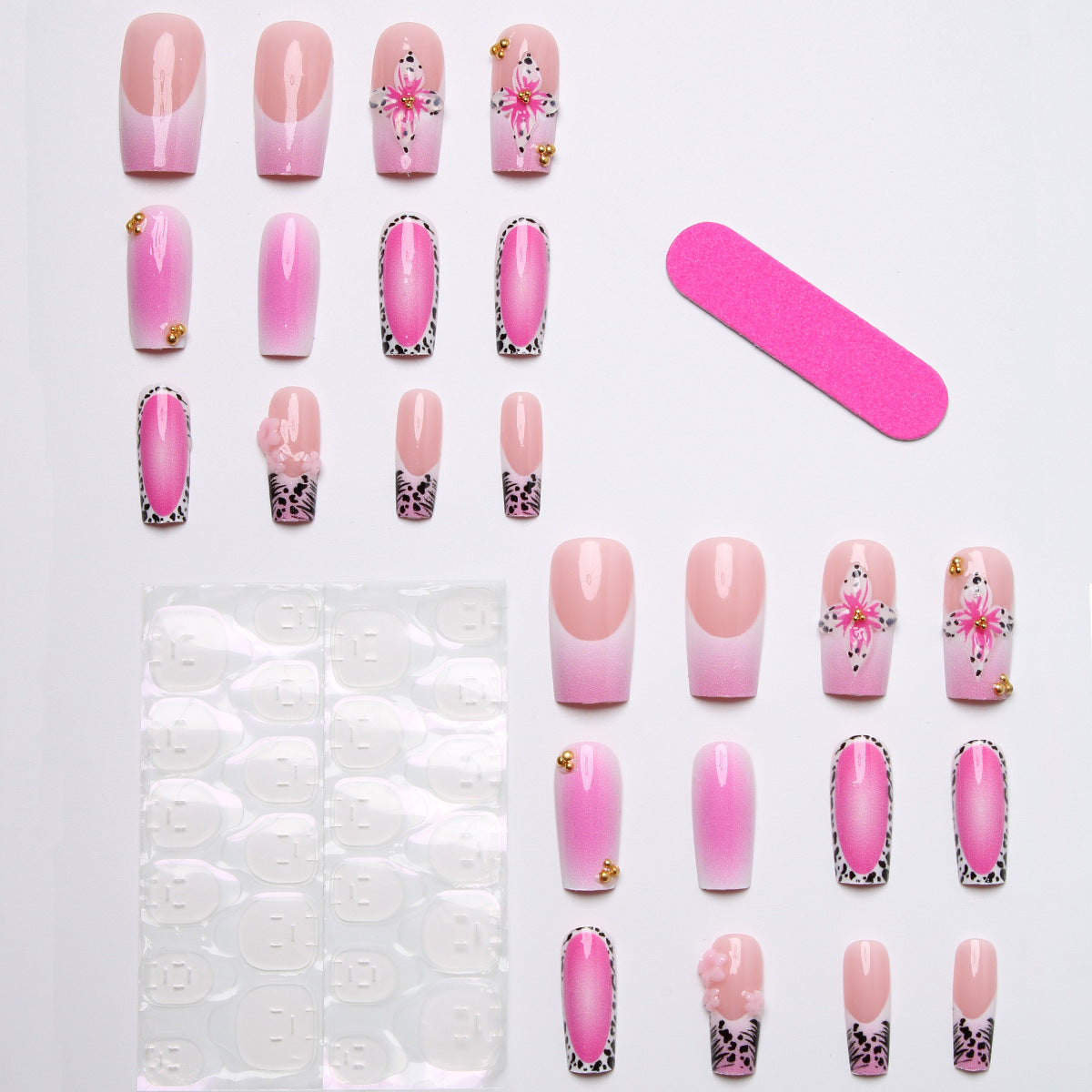 Kunstnagelset mit floralen und glamourösen Akzenten Brehn