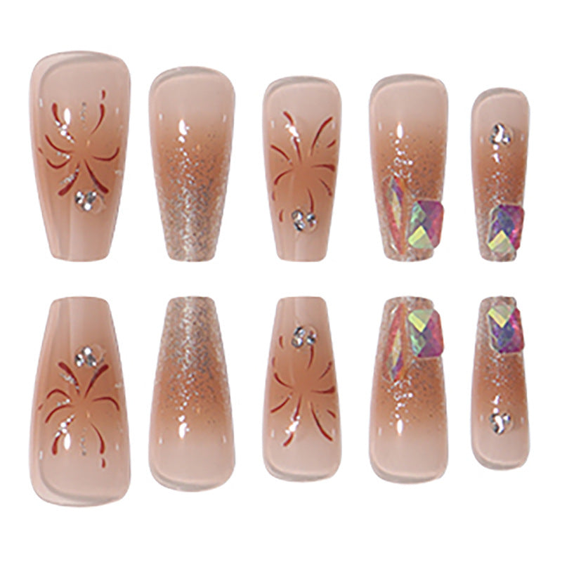 Luxuriöses Glitzer-Press-On-Nagelkunst-Set Brehn