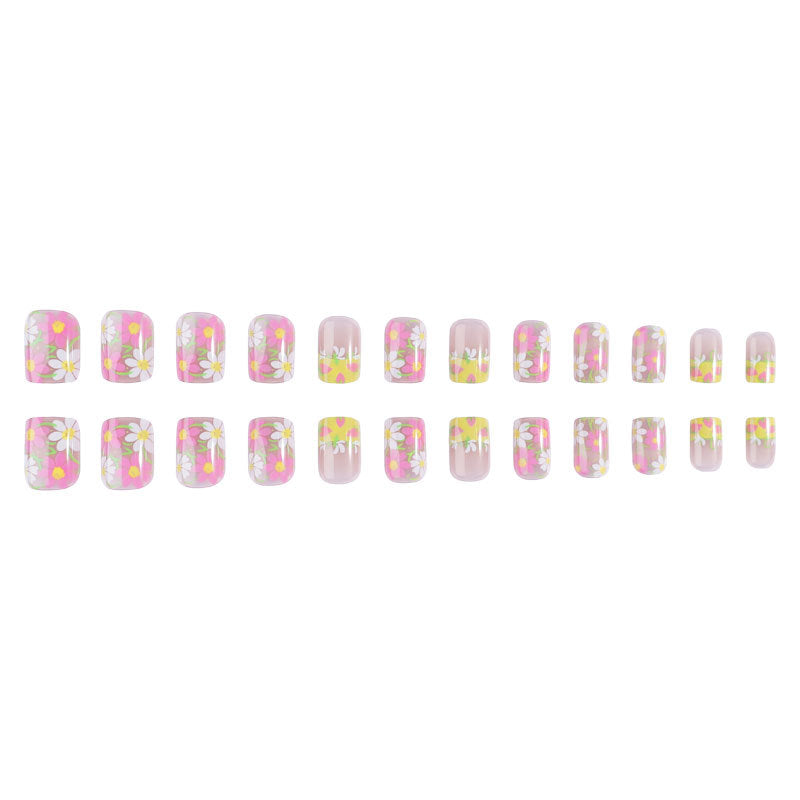 Blumenmuster Druck-auf Nagelkunst