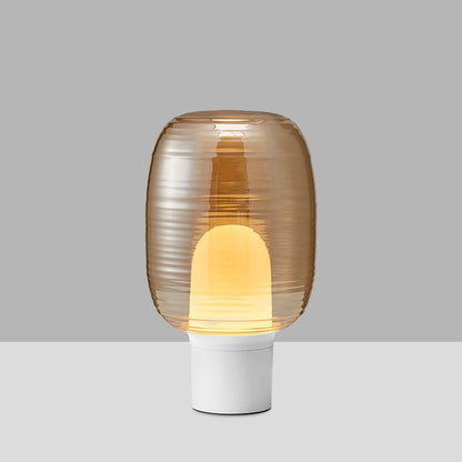 Moderne Glas Tischlampe mit strukturiertem Schirm