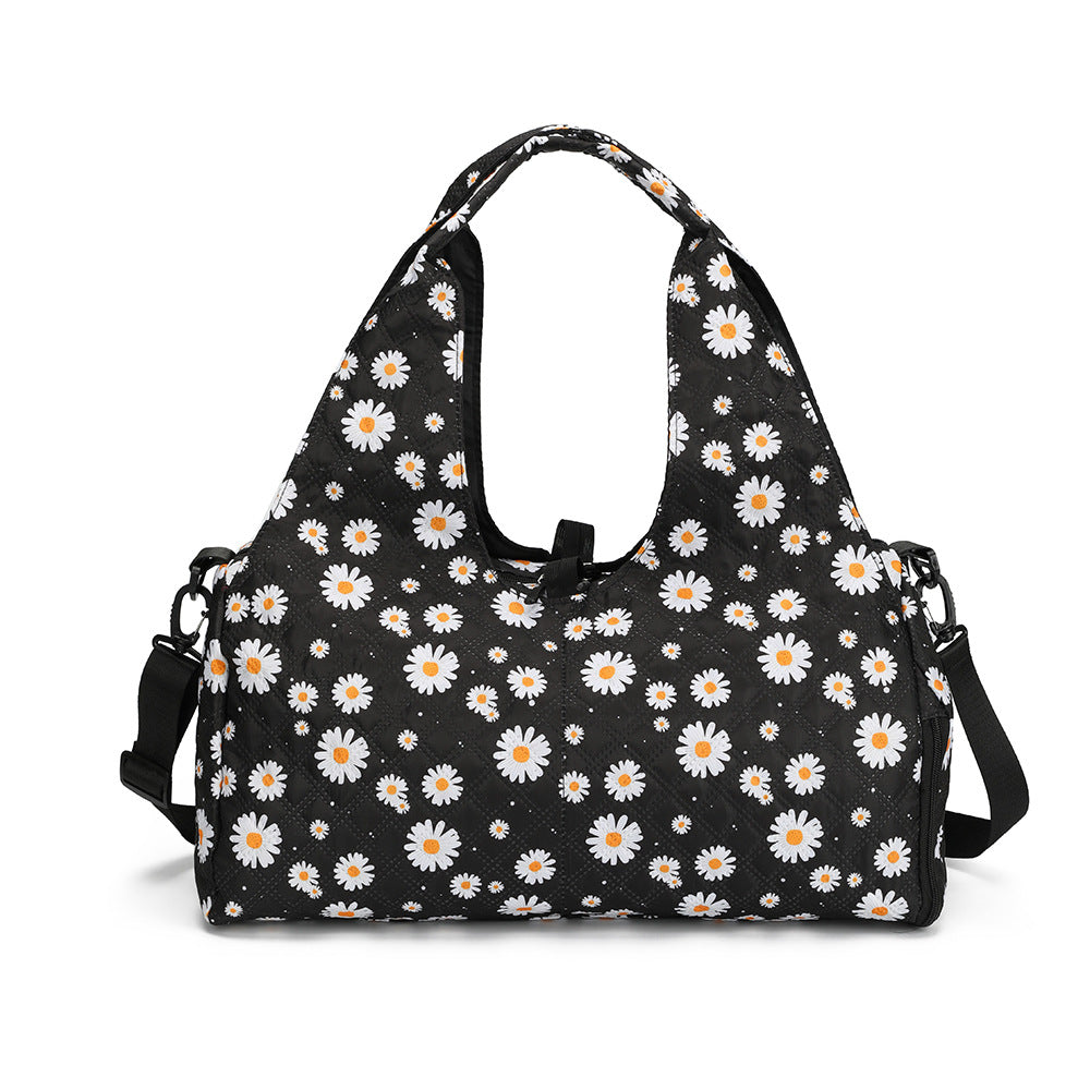Blumenmuster gesteppte Schultertasche Brehn