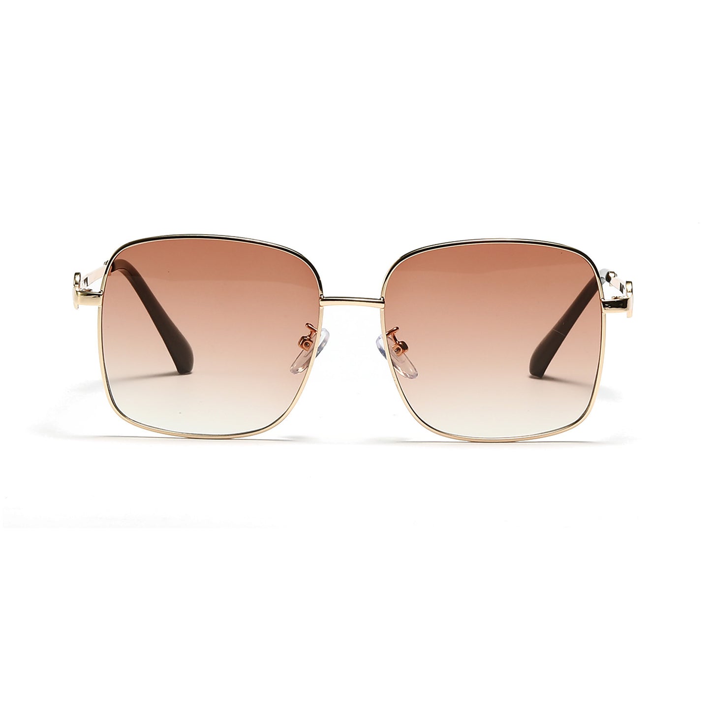 Damen elegante quadratische Sonnenbrille mit hochwertigem Metallrahmen Brehn