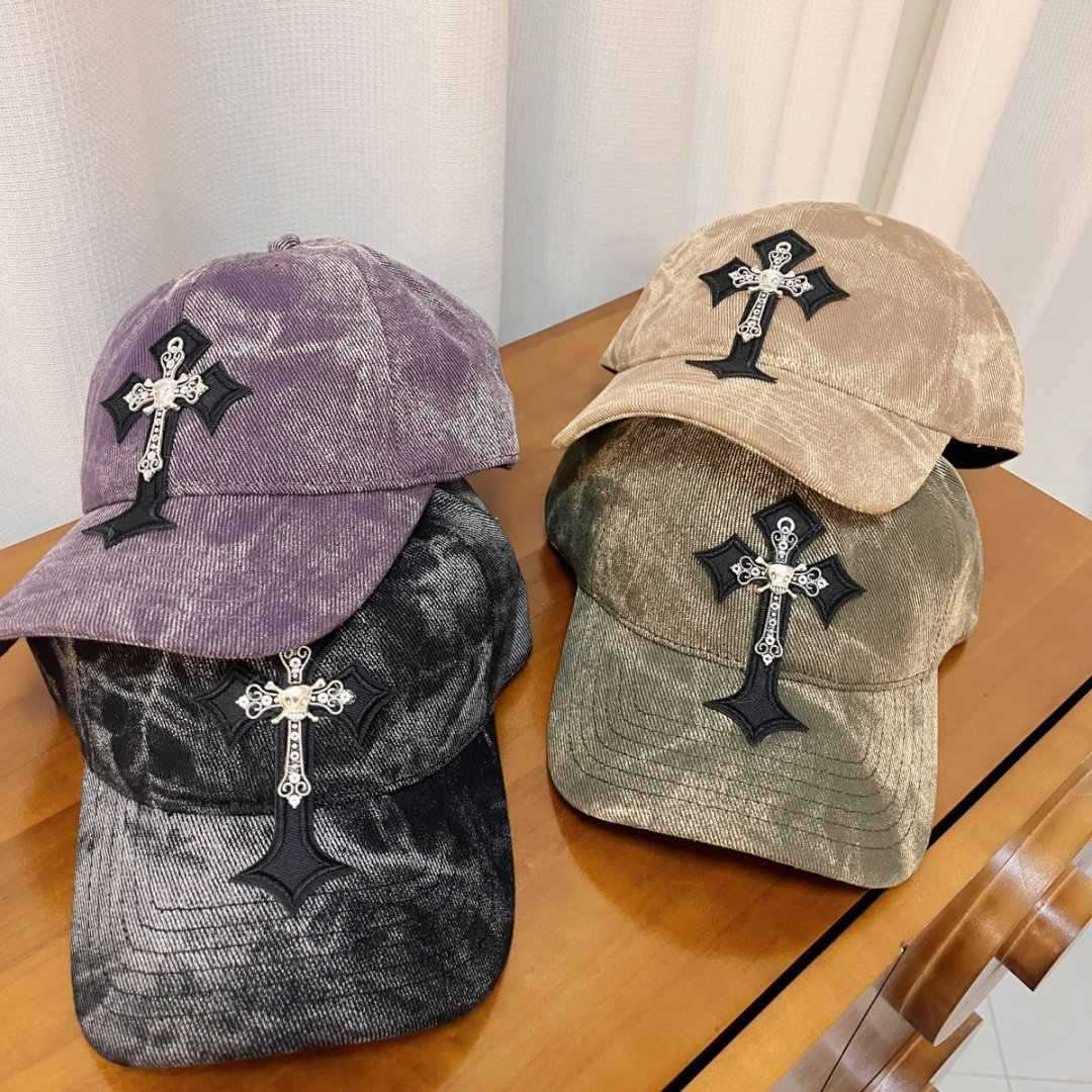 Herren Samt Bestickte Kreuz Baseballmütze Brehn