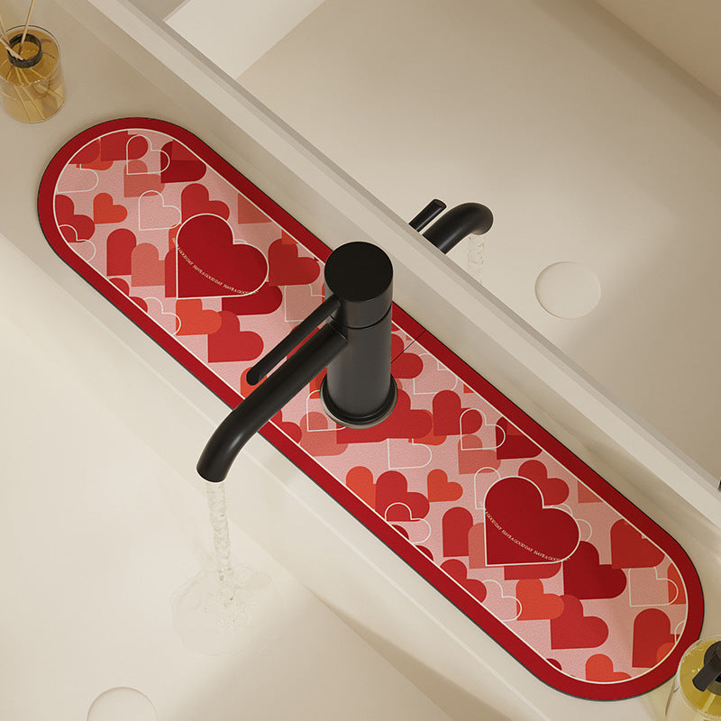 Non-Slip Decorative Vanity Sink Runner Mat