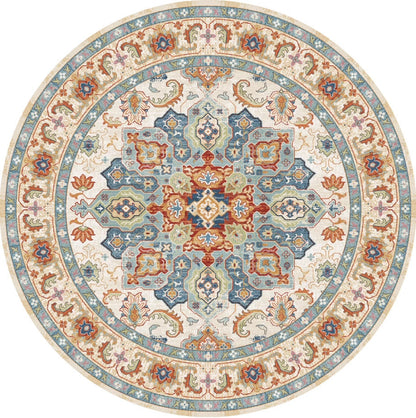 Runder Vintage Floral Teppich