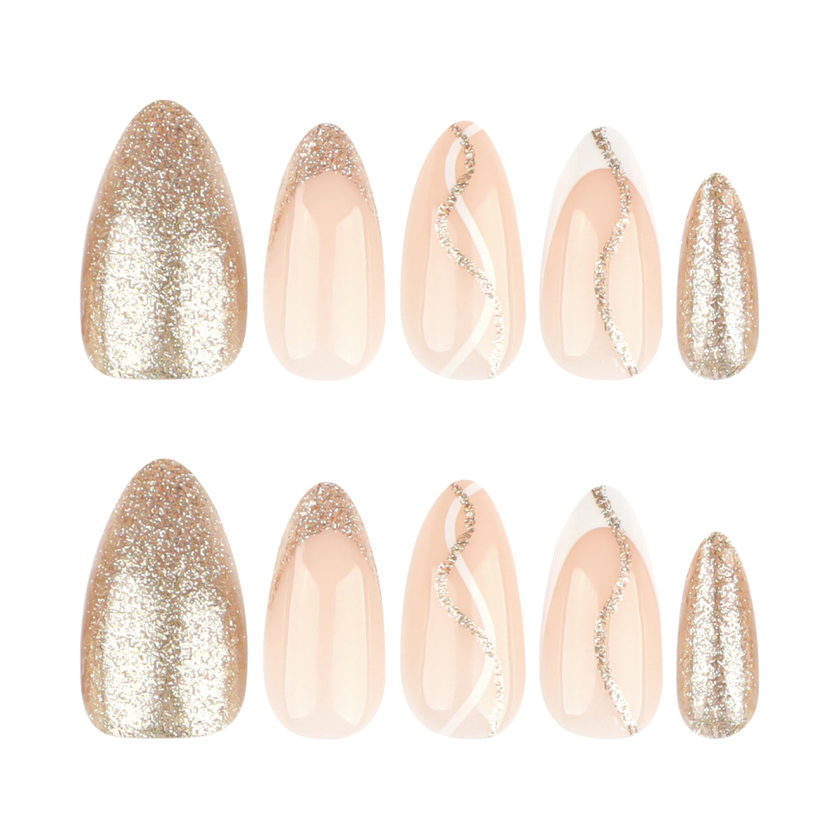 Kunstvolle Nagelkunst mit elegantem Gold-Design Brehn