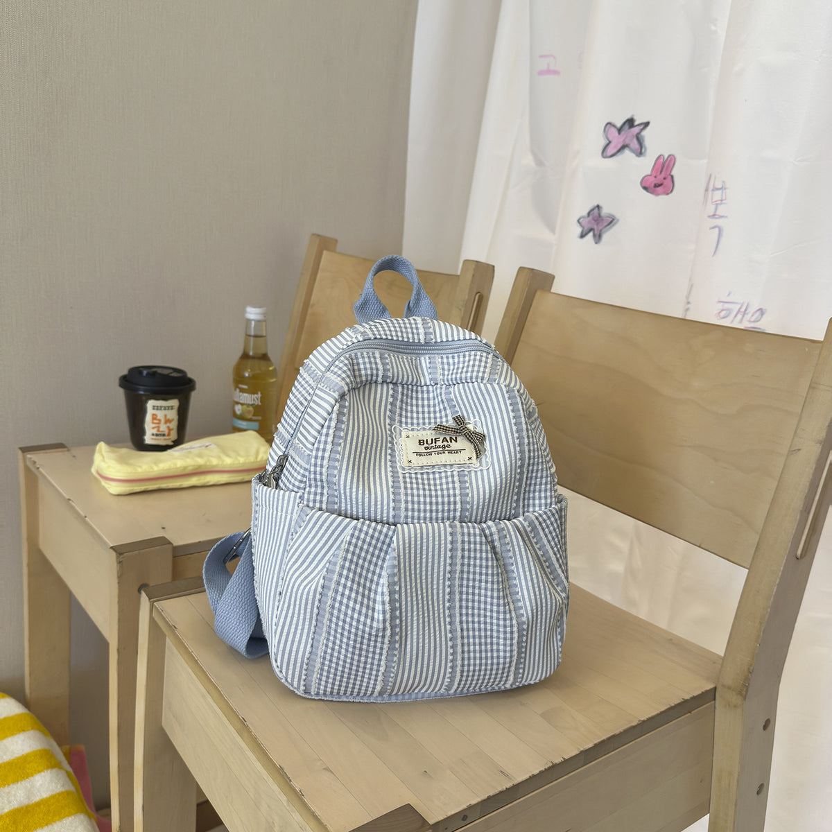 Stilvolle kleine karierten Muster Rucksack Brehn