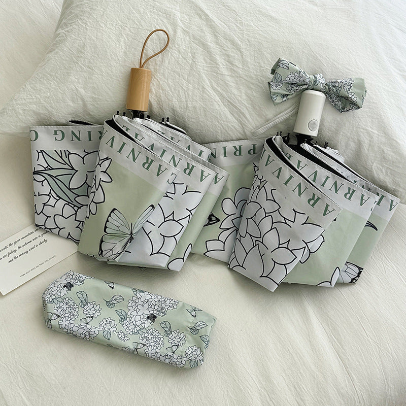 Damen Faltbarer Regenschirm mit innovativem Floral-Design Brehn