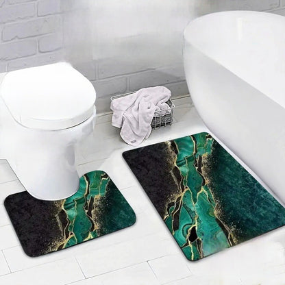 Luxuriöser Marmor Design Badezimmermatte Set