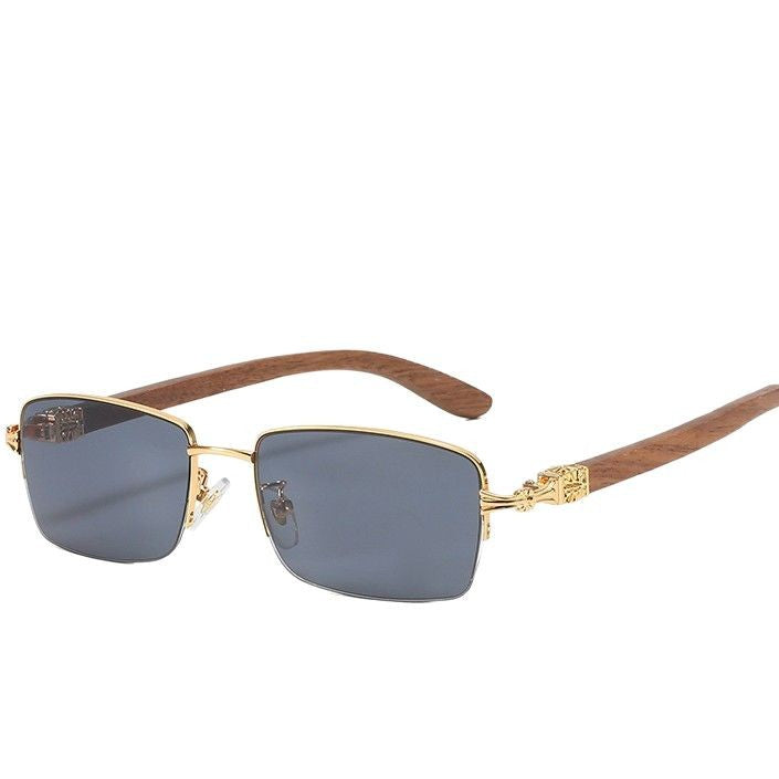 Damen modische Brille mit rechteckigem Rahmen und hochwertigen Holzdetails Brehn